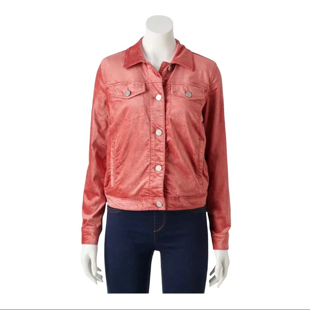 LC Lauren Conrad ROSE Small TRUCKER JACKET Coat